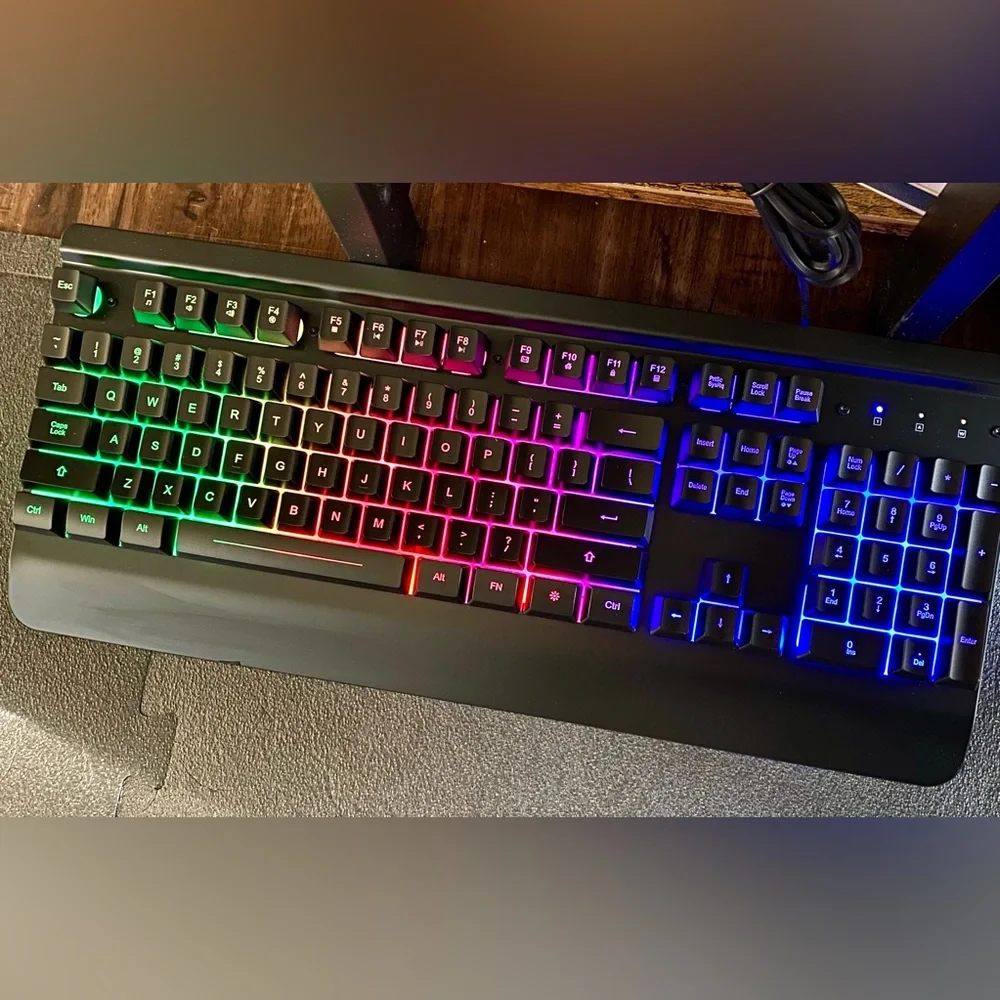 All-Metal WIRED Panel Rainbow Computer Keyboard with mouse